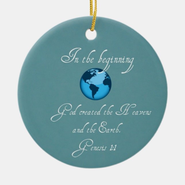 In the beginning... ceramic tree decoration (Front)