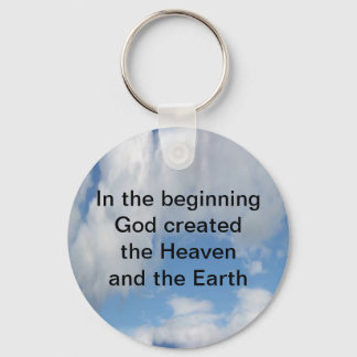 In The Beginning God Created .... Cloud Key Ring