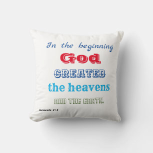 In the Beginning God Created Cushion
