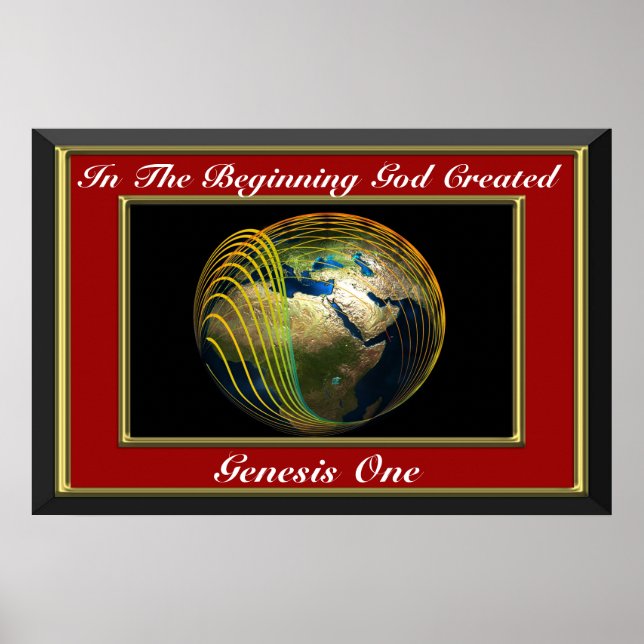 In the beginning God created Genesis Red Poster (Front)