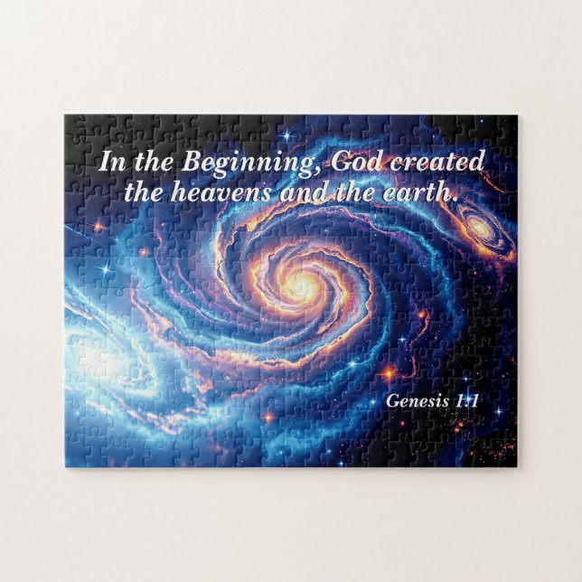 In the Beginning, God & Creation Verse Jigsaw Puzzle (Horizontal)