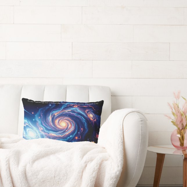In the Beginning, God & Creation Verse Lumbar Cushion (Couch)