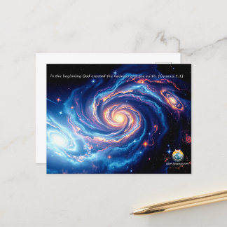 In the Beginning, God & Creation Verse Postcard