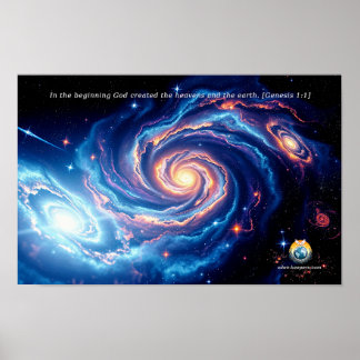 In the Beginning, God & Creation Verse Poster