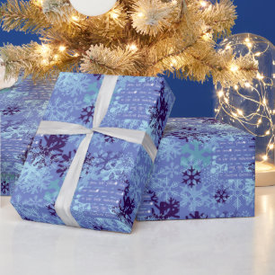 In the Bleak Midwinter Christmas Carol Indigo Wrapping Paper