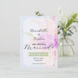 In The Blue- Sweet Pink sheer bow Bouquet   Invitation