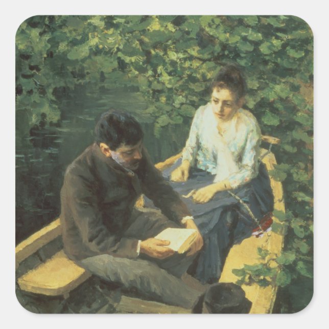 In the Boat, 1888 Square Sticker (Front)
