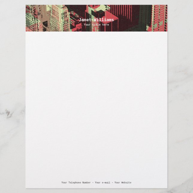 In the city custom letterhead (Front)