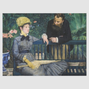 In the Conservatory by Edouard Manet Tissue Paper