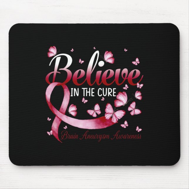 In The Cure Brain Aneurysm Awareness Butterfly  Mouse Pad (Front)