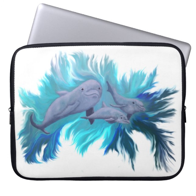 In the dolphin - school laptop sleeve (Front)