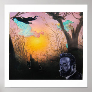 In the Early Evening: Frightening Things- Collage  Poster