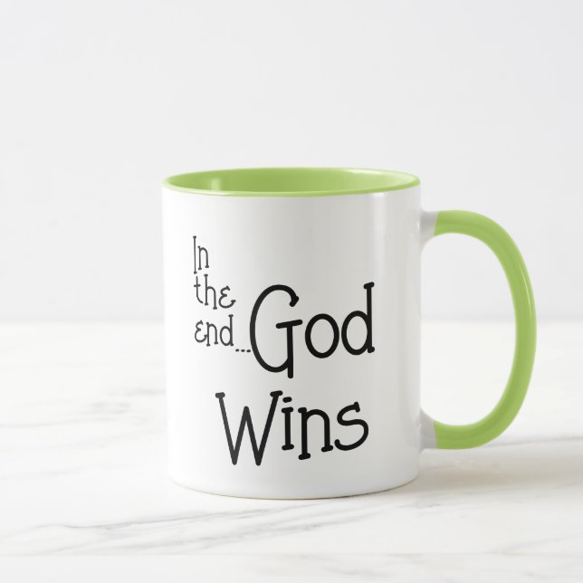 In the end...God Wins Cute Frog Mug (Right)