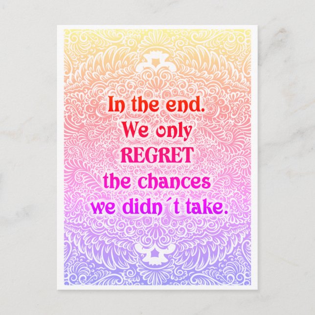In the end - Positive Quote´s Postcard (Front)