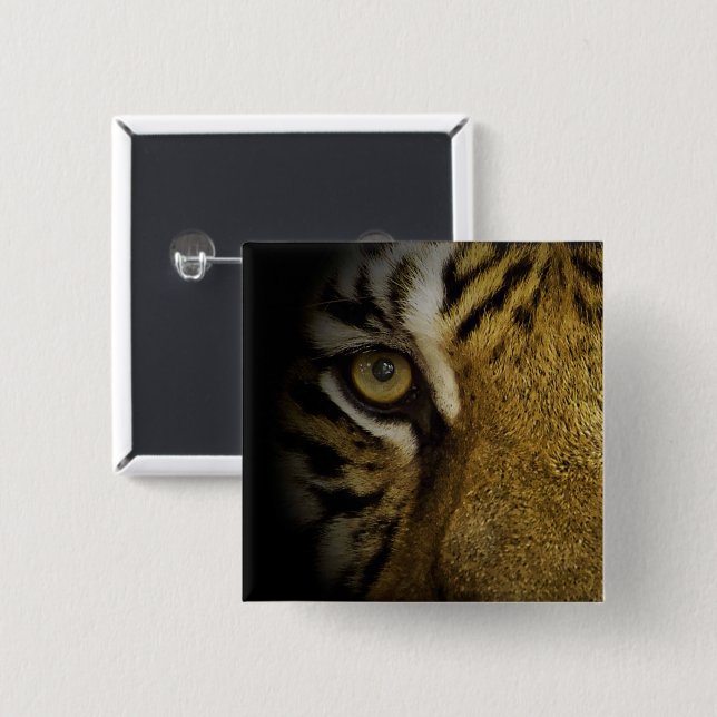 In the Eye of a Tiger 15 Cm Square Badge (Front & Back)