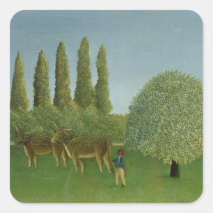 In the Fields, 1910 Square Sticker