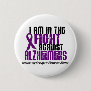 In The Fight Against Alzheimer's Disease GRANDPA 6 Cm Round Badge
