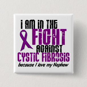 In The Fight Against Cystic Fibrosis NEPHEW 15 Cm Square Badge