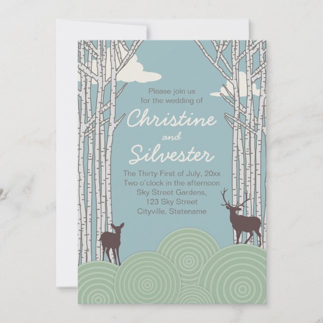 In The Forest, 5x7 wedding Invitation (Front)