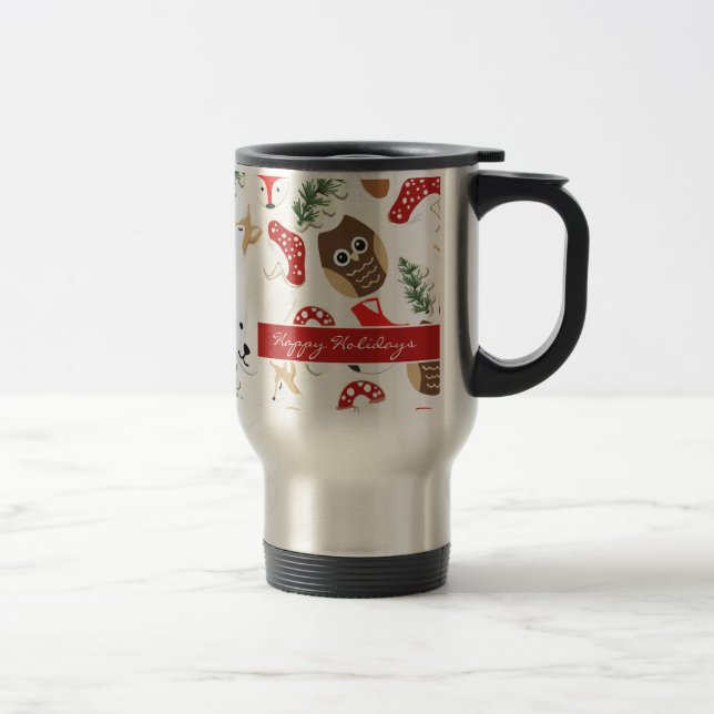 In the Forest Christmas Holidays Pattern Travel Mug (Right)