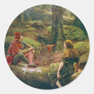 In The Forest Of Arden, c. 1892 by John Collier Classic Round Sticker