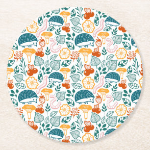 In the forest round paper coaster