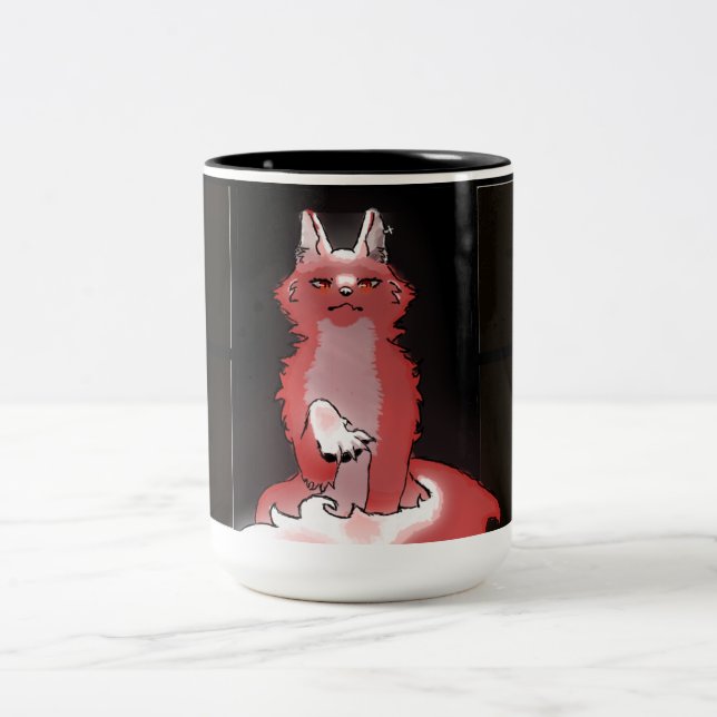in the foxes house Two-Tone coffee mug (Center)