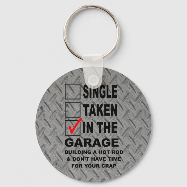 IN THE GARAGE BUILDING A HOT ROD KEY RING (Front)