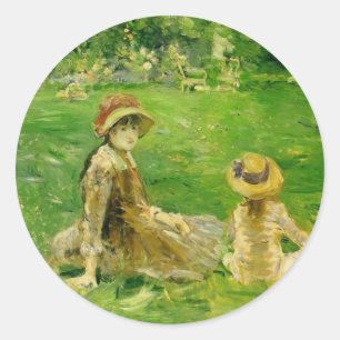 In the Garden At Maurecourt Berthe Morisot Classic Round Sticker