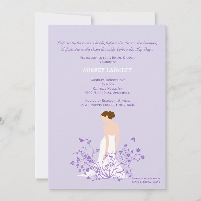 In the Garden Bridal Shower Invitation (Front)