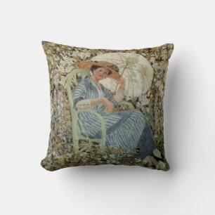 In the Garden, Giverny by Frederick Frieseke Cushion