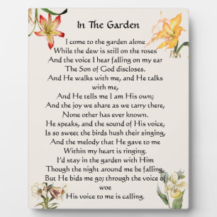 In The Garden Hymn Floral Plaque