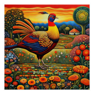 In the garden with the Golden Pheasant Poster