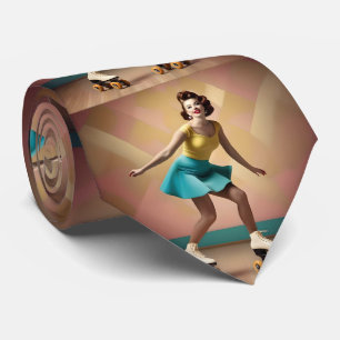 In The Groove Lady Roller Skating Backwards, Tie