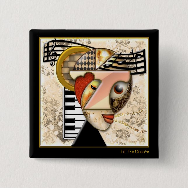 In The Groove (Pin) 15 Cm Square Badge (Front)