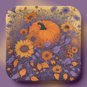 In The Halloween Garden Paper Plate