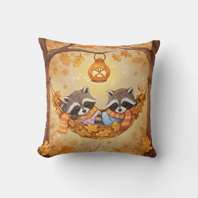 In the Hammock, Raccoons Cushion (Front)