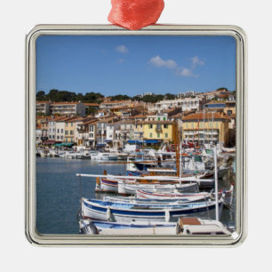 In the harbour in Cassis village. Fishing and Metal Tree Decoration