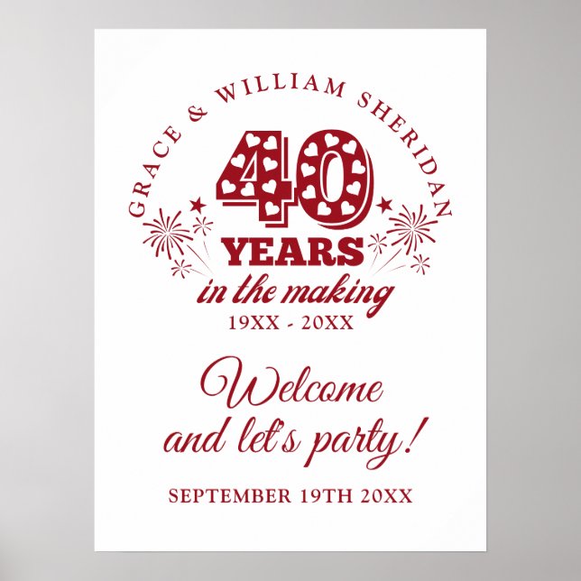 In The Making 40th Anniversary Welcome Sign (Front)