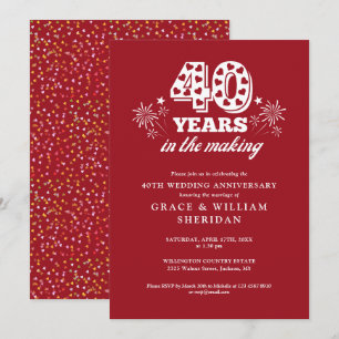 In The Making 40th Wedding Anniversary Invitation