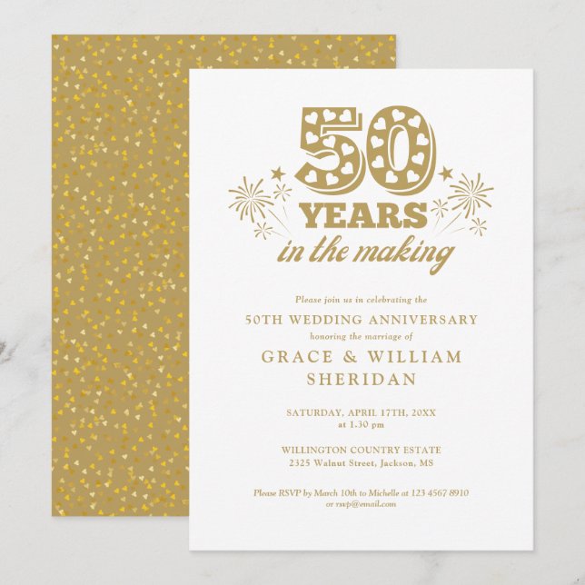 In The Making 50th Wedding Anniversary Invitation (Front/Back)