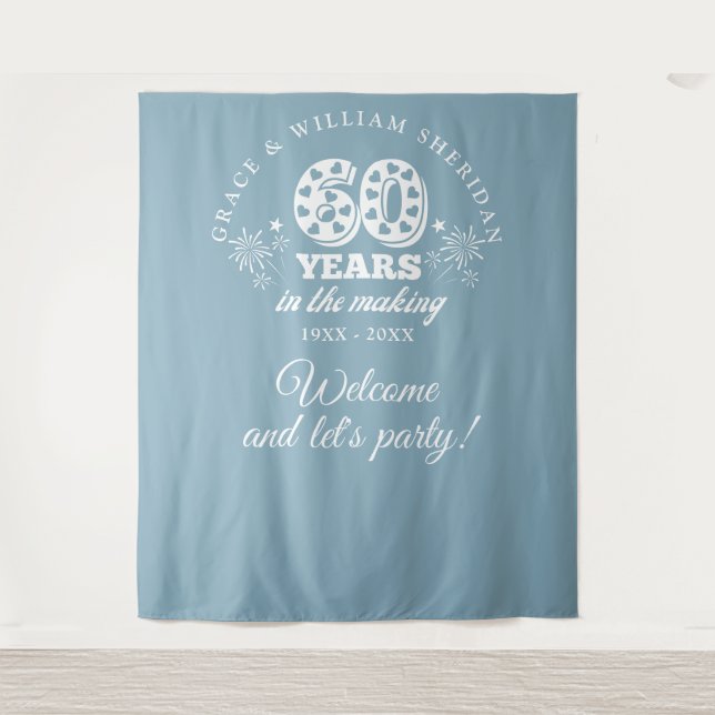 In The Making 60th Anniversary Photo Backdrop Tapestry (Front)