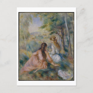 "In the Meadow" by Renoir Painting Postcard