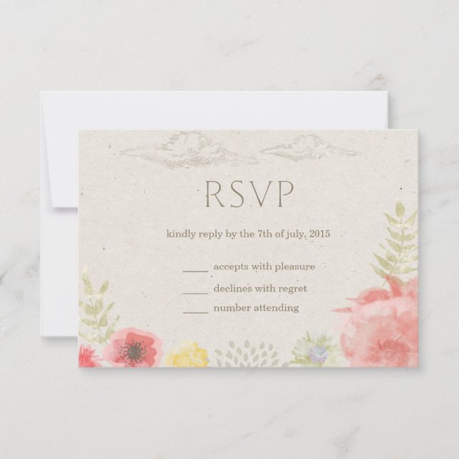In the Meadow Summer Wedding RSVP Card (Front)