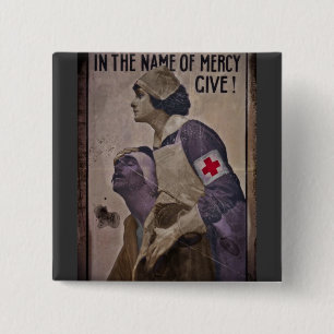 In the Name of Mercy Give 15 Cm Square Badge