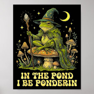 In The Nd I Be Nderin Funny Wise Frog Wizard Meme  Poster