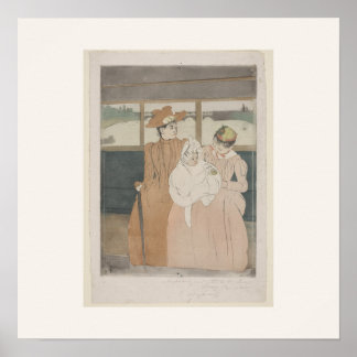 In the Omnibus by Mary Cassatt - Square Poster