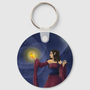 In the palm of her hand key chain