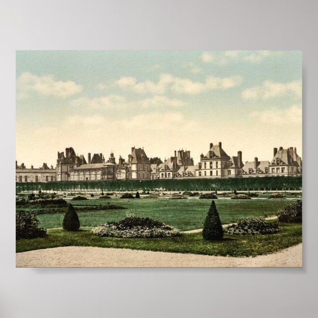 In the park, Fontainebleau Palace, France vintage Poster (Front)