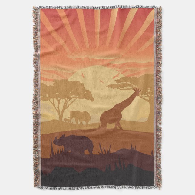In The Safari Throw Blanket (Front Vertical)